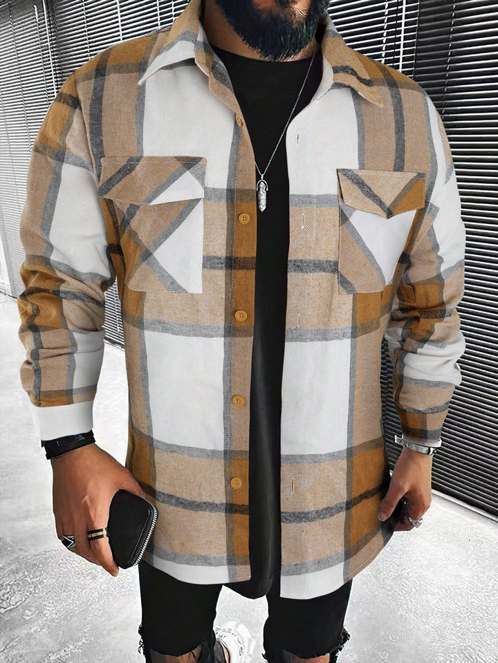 Stijlvol heren overshirt met ruitpatroon, veelzijdig voor casual lente- of herfstoutfits.