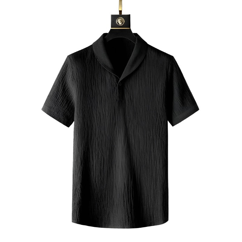 Heren katoenen poloshirt & pantalon set. Comfortabele, stijlvolle casual kleding voor lente en zomer.