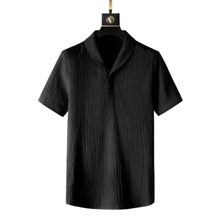 Heren katoenen poloshirt & pantalon set. Comfortabele, stijlvolle casual kleding voor lente en zomer.