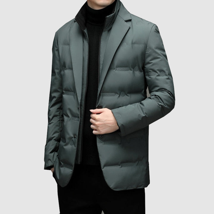 Luxe heren parka jas in grijs, warm en comfortabel. Ideale winterjas voor stijlvolle mannen.