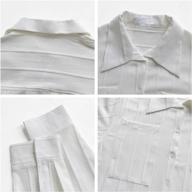 Heren overhemd met lange mouwen, ribgebreid voor ultiem comfort en een tijdloze, veelzijdige stijl.