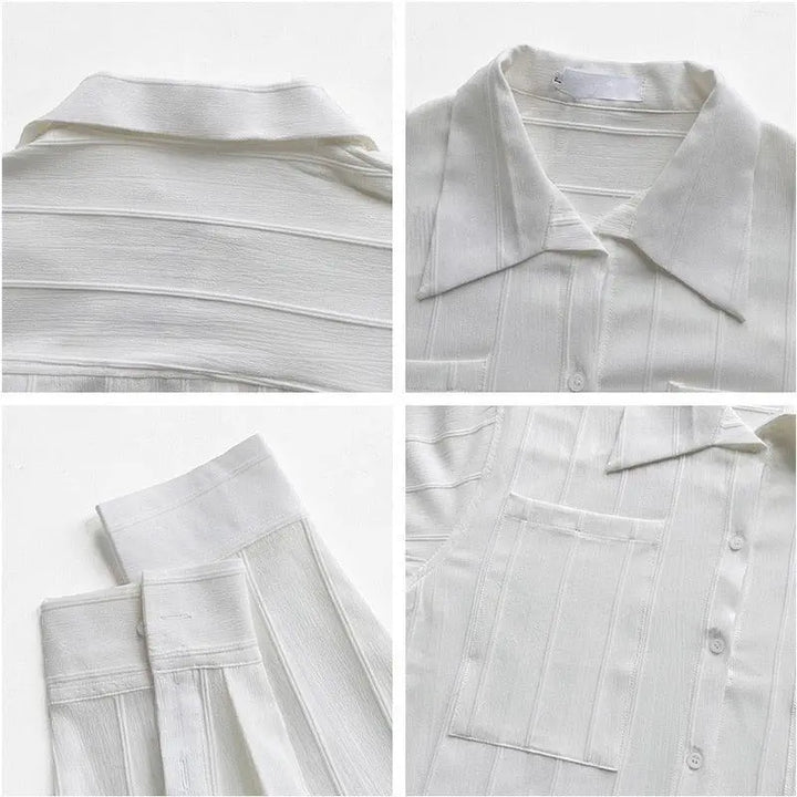 Heren overhemd met lange mouwen, ribgebreid voor ultiem comfort en een tijdloze, veelzijdige stijl.