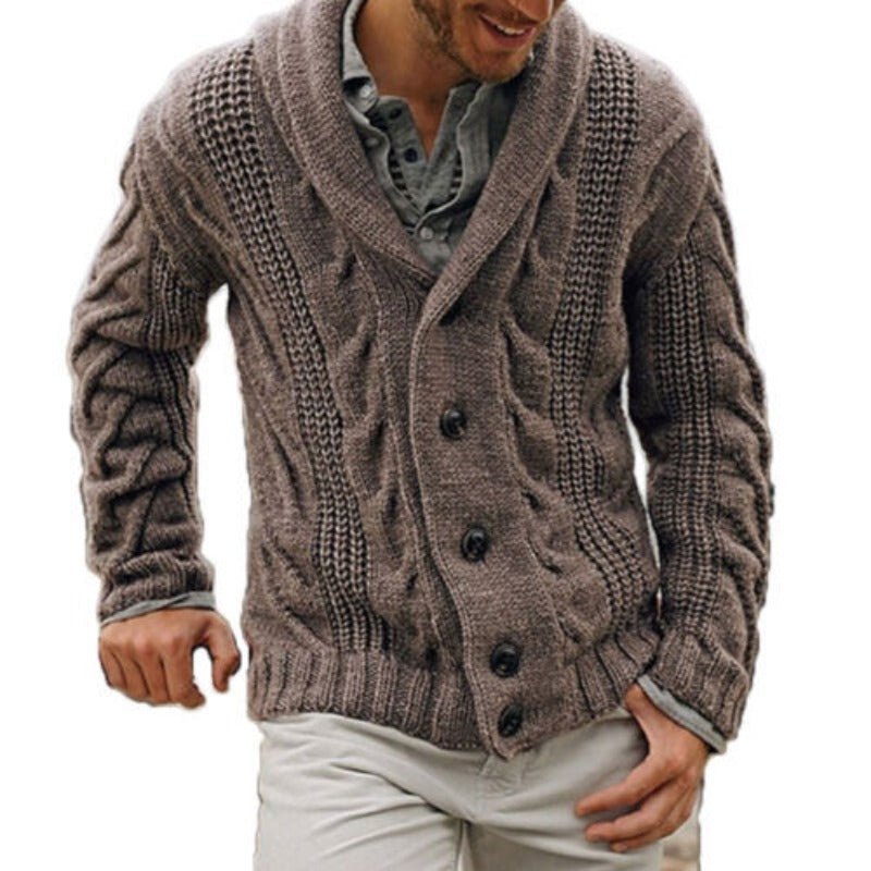 Stijlvol warm gebreid herenvest van wol in de winter, ideaal voor comfortabele koude dagen. Casual bovenkleding herfst.