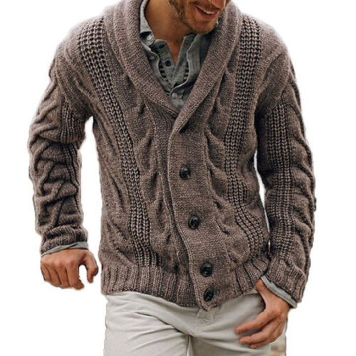 Stijlvol warm gebreid herenvest van wol in de winter, ideaal voor comfortabele koude dagen. Casual bovenkleding herfst.