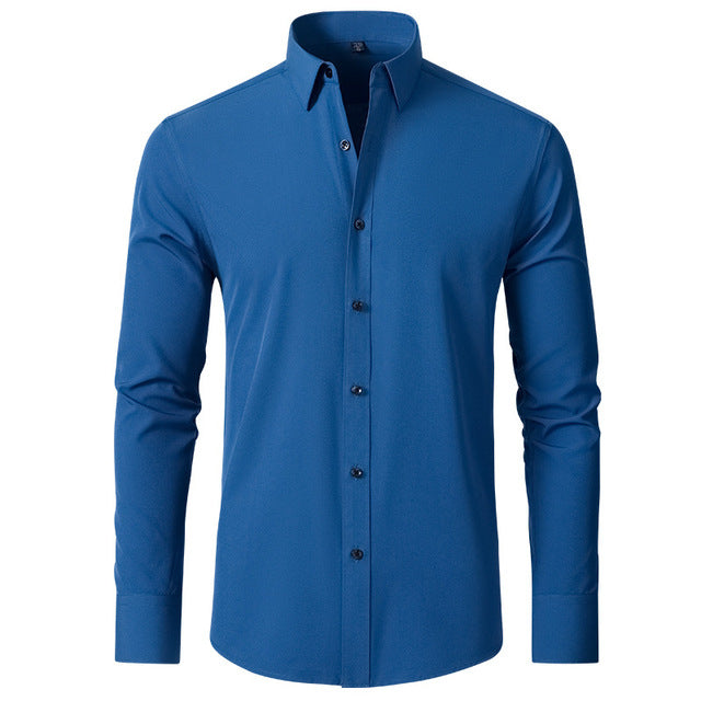 Elegant passend heren stretch overhemd, ademend en duurzaam, comfortabel in elke situatie.