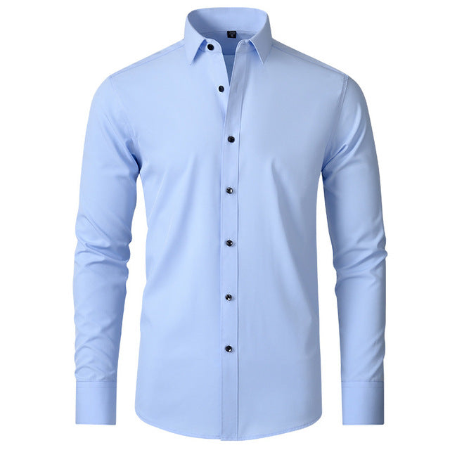 Formeel heren overhemd met stretch, perfect voor zakelijke bijeenkomsten en kantoorkleding.