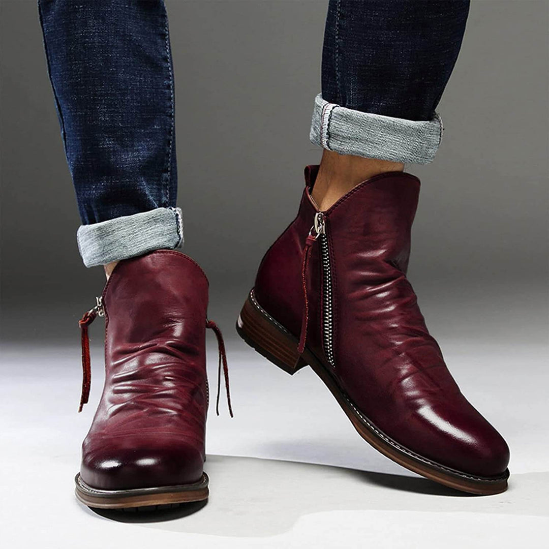 Heren casual leren laarzen met veters, tijdloze stijl en optimaal comfort.