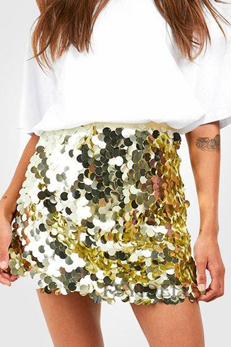 "Mila - Effen Pailletten Rok, elegant design, luxe polyester, sprankelend voor feestelijke gelegenheden, regular fit"