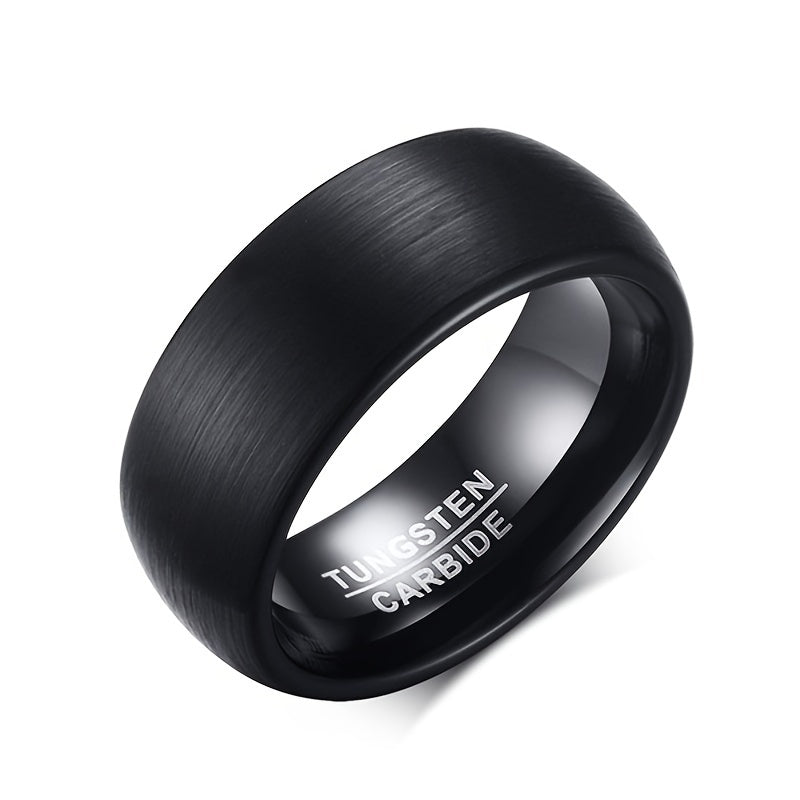 Matte zwarte herenring van roestvrij staal. Stijlvol en duurzaam accessoire voor mannen.
