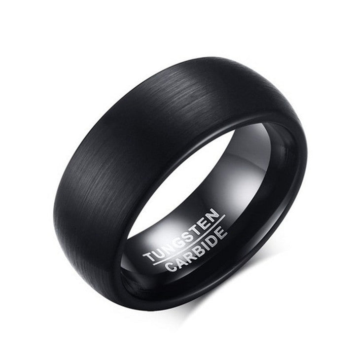 Stijlvolle matte zwarte herenring van roestvrij staal. Een luxe en robuuste effen band ring.