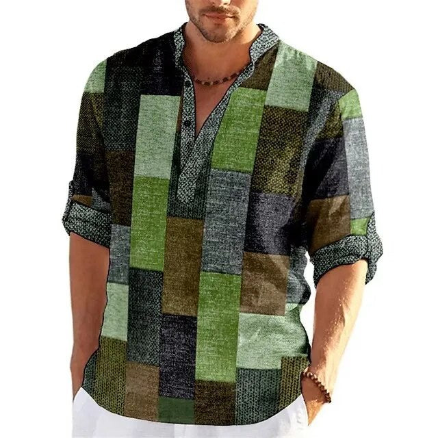 Heren poloshirt met opvallende 3D-print, perfect voor casual herenmode in lente en zomer. Comfortabel kledingstuk.