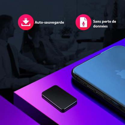 "Mini ultra-dunne professioneel ontworpen spy recorder met discreet en slank ontwerp voor effectieve geluidsopname."