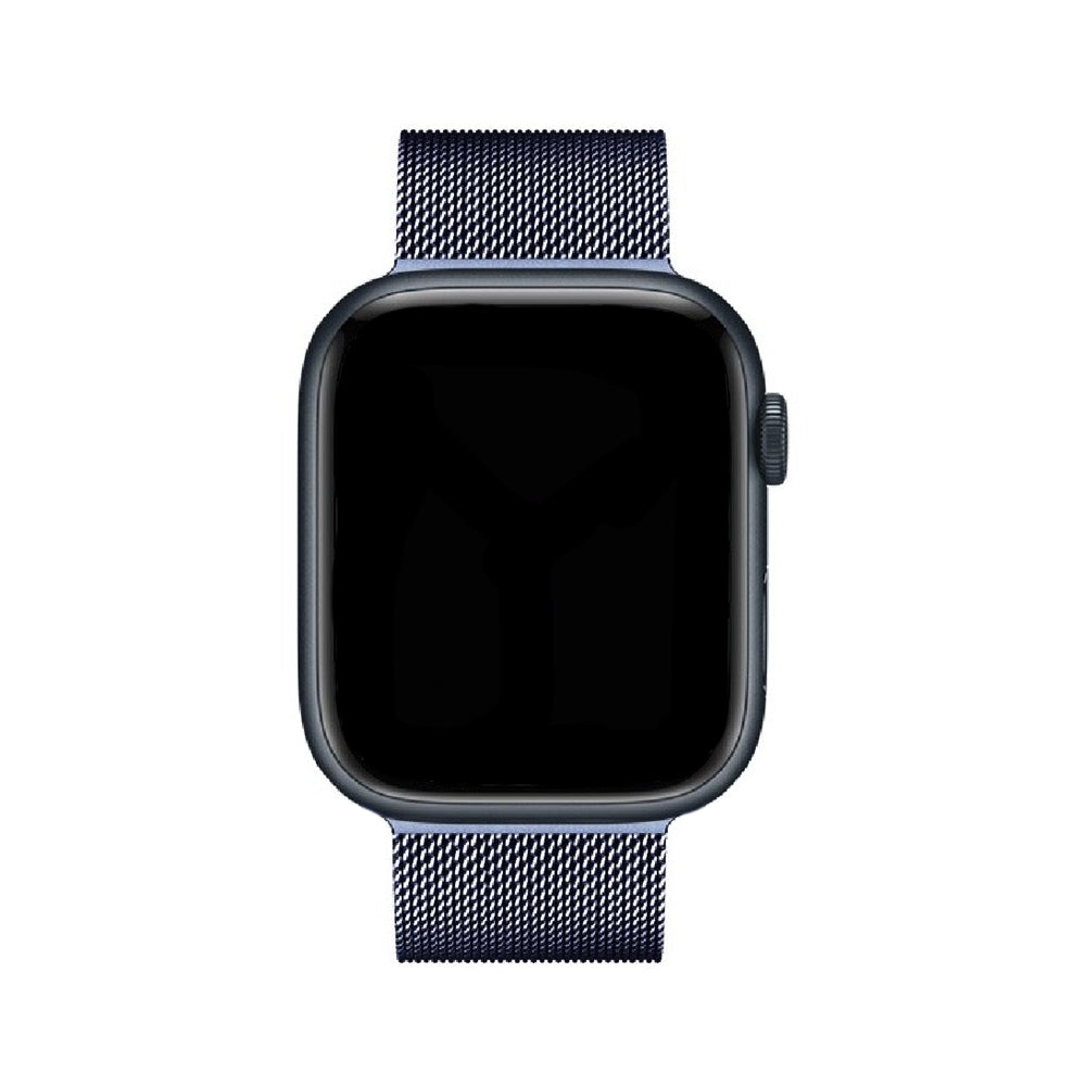 Verfijnde unisex Milanese Apple Watch armband, van RVS SteelFlex, elegant en gemakkelijk verstelbaar.