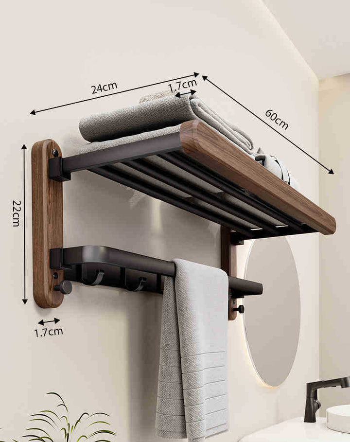 Praktisch wand handdoekrek voor compacte badkamers. Duurzaam, modern design en eenvoudig te installeren zonder boren.