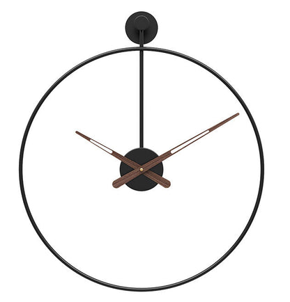 "Moderne 16-inch wandklok in goud en zwart, minimalistisch design, strakke lijnen, perfect voor modern interieur."