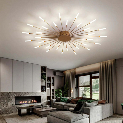 "Moderne grote LED plafondlamp, energiezuinig met slank ontwerp, metaal en acryl, geschikt voor diverse interieurstijlen."