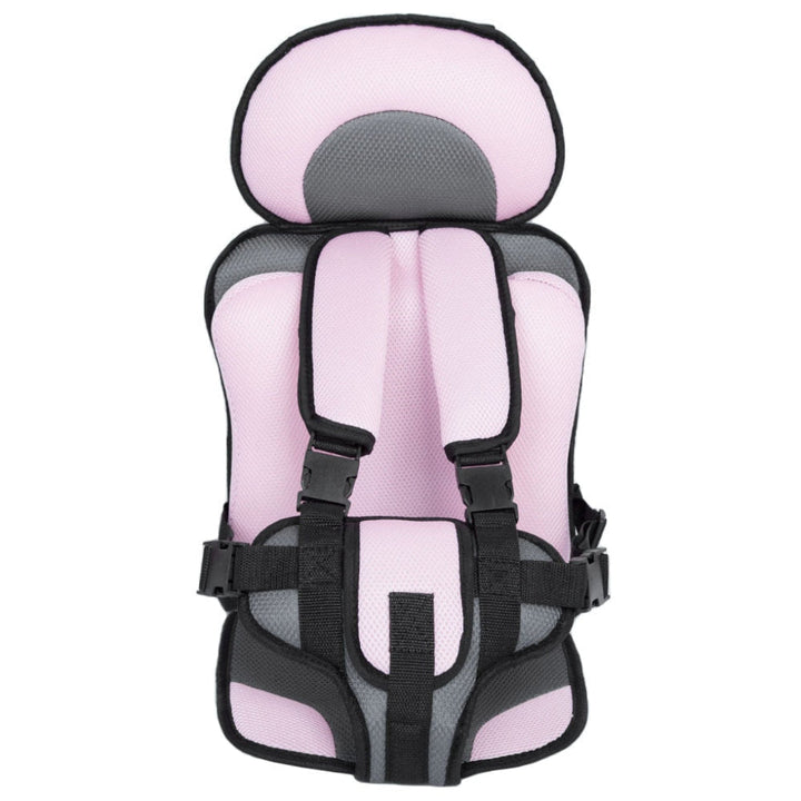 Comfortabel kinder autostoeltje in diverse kleuren: roze, rood, blauw, oranje en grijs, voor veilig reizen.