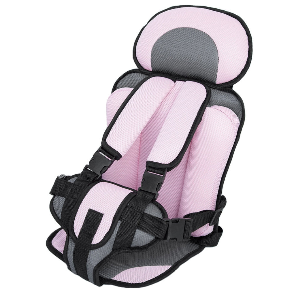 Ademend roze kinderzitje voor veiligheid en comfort; perfect voor lange autoreizen met baby of kind.