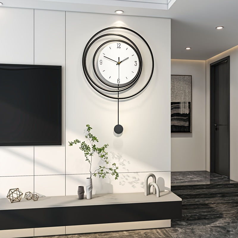 Moderne minimalistische wandklok, stil uurwerk, strak design voor stijlvol interieur in woonkamer of kantoor.