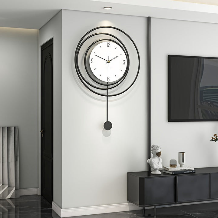Strakke minimalistische wandklok, modern design, perfecte woondecoratie voor elk hedendaags interieur.