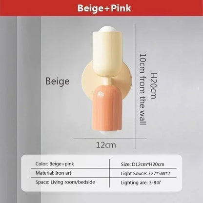 "Moderne Nordic LED wandlamp, minimalistisch design, dubbele kop, sfeervolle verlichting, ijzeren materiaal"