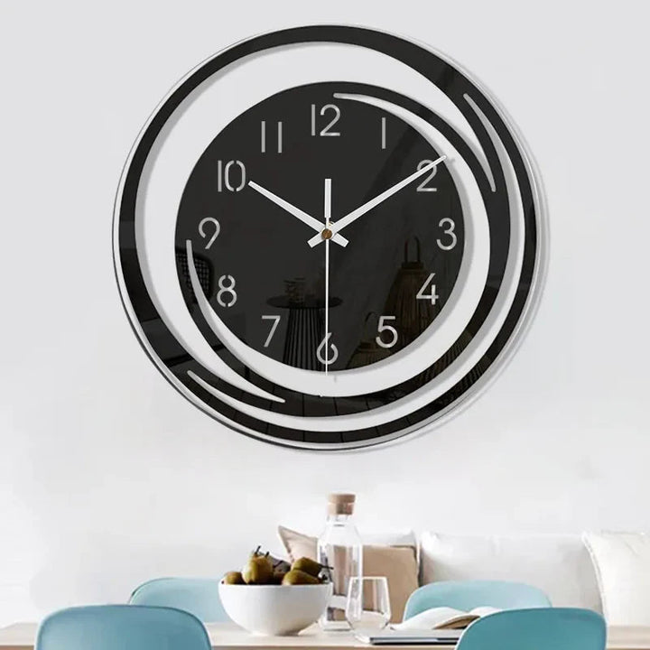 Moderne design wandklok met stil uurwerk. Perfect voor kantoor, slaapkamer of een stijlvolle hal.