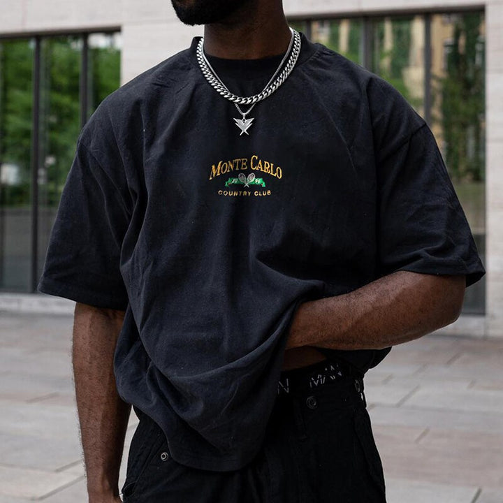 Comfortabel zwart Monte Carlo heren T-shirt, ideaal voor casual dagelijks gebruik. Stijlvolle bovenkleding voor mannen.