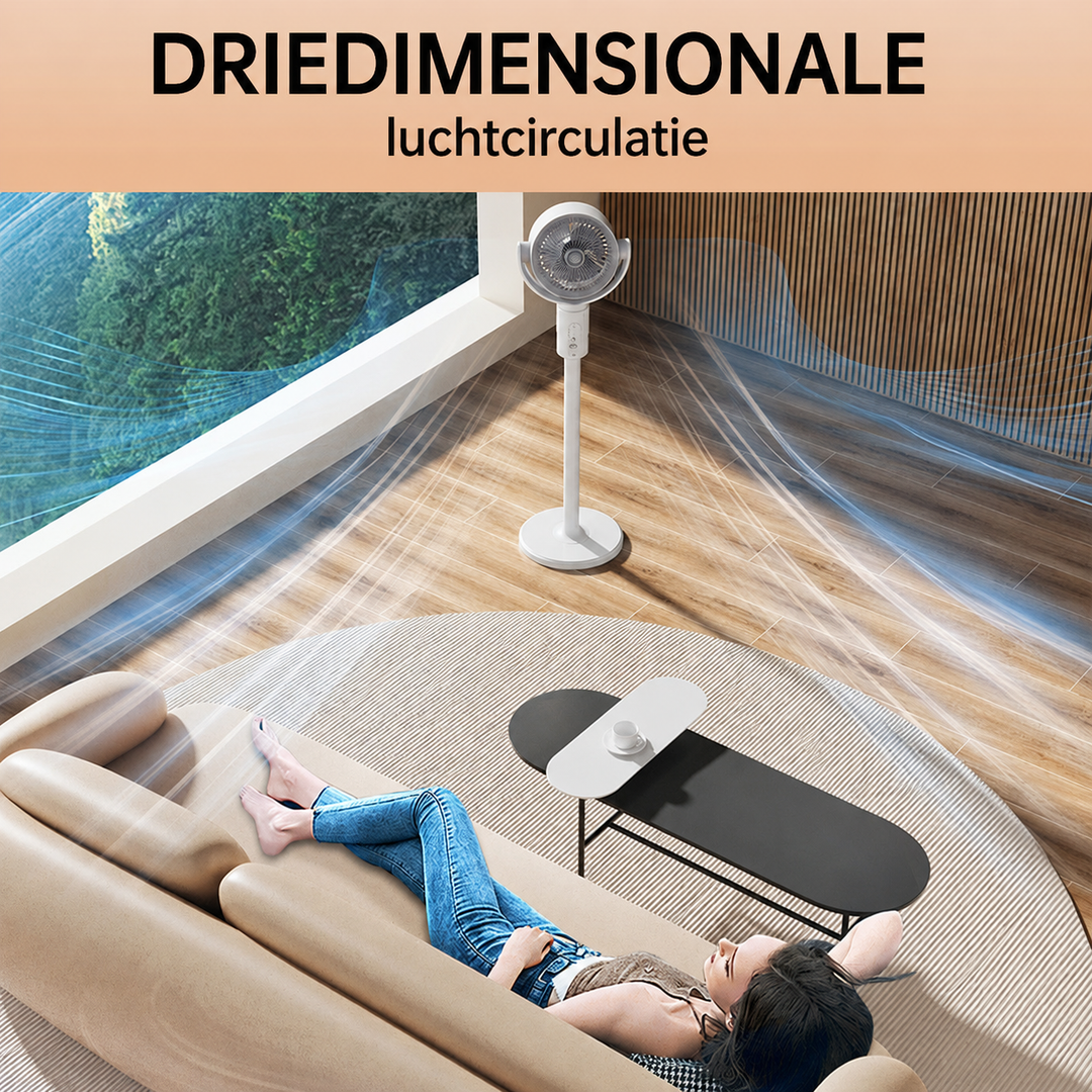 Krachtige universele staande ventilator voor comfortabele zomerkoeling, stil en flexibel met afstandsbediening.