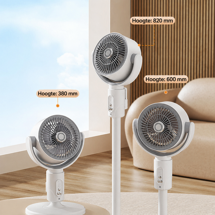 Verstelbare stille staande ventilator (smr260620) met afstandsbediening, ideaal voor kantoor en slaapkamer.
