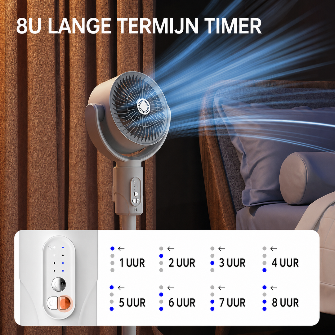 Verstelbare universele staande ventilator (smr260620), wit en stil, biedt gerichte, krachtige koeling in elke ruimte.