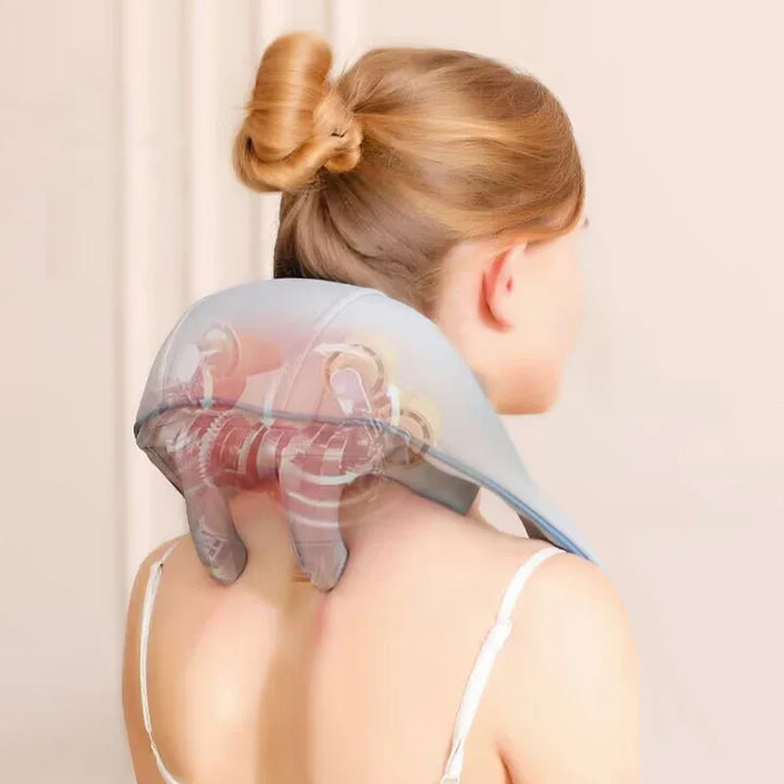 Unisex elektrisch nekmassageapparaat voor diepe ontspanning. Effectief bij nek- en schouderpijn.