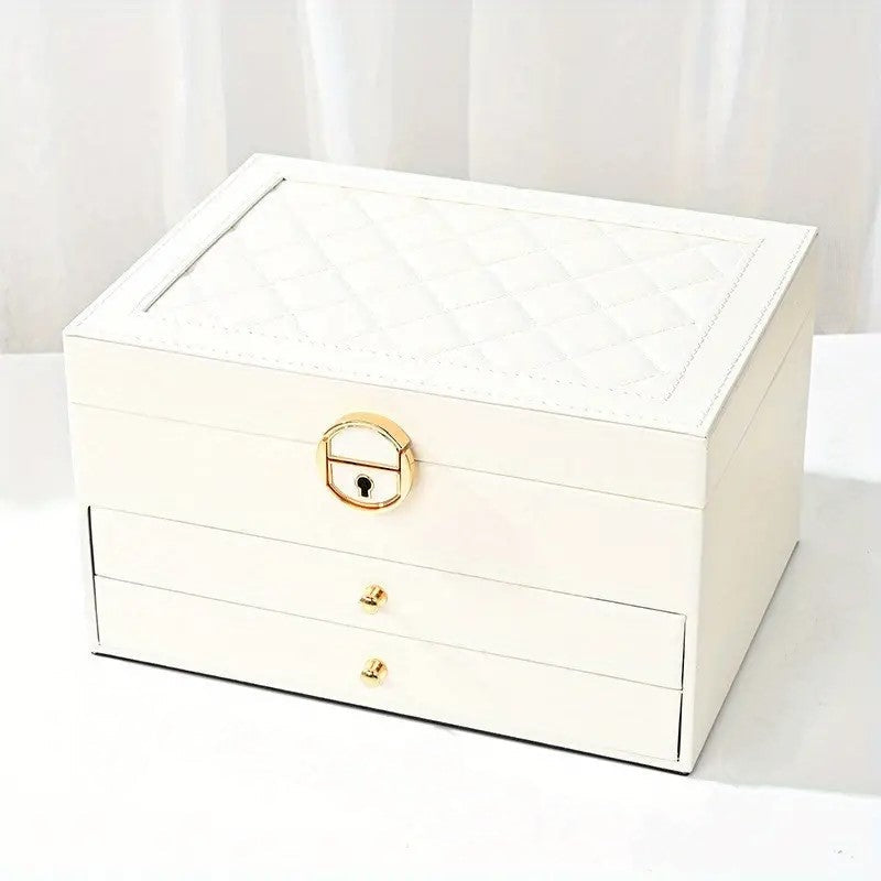 Luxe juwelendoos met meerdere lagen, ideaal voor georganiseerde opberging van sieraden.