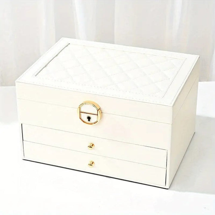 Luxe juwelendoos met meerdere lagen, ideaal voor georganiseerde opberging van sieraden.