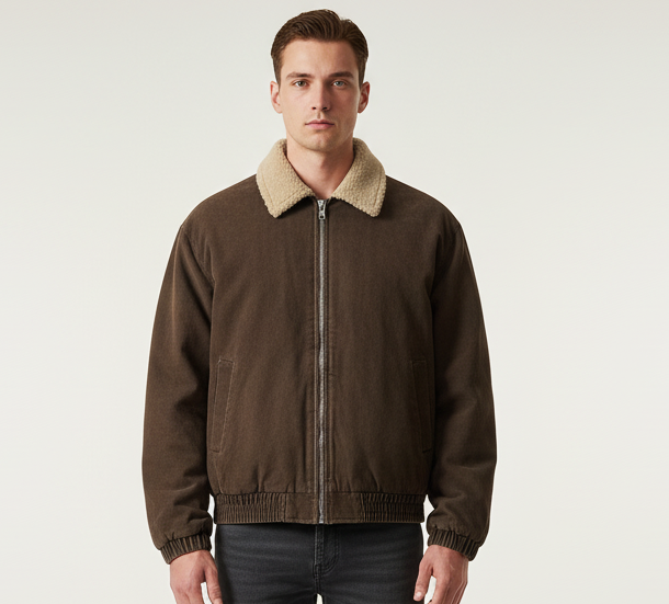 Vintage streetwear winterjack voor heren/unisex. Warme, trendy gewatteerde jas met losse pasvorm voor koud weer.