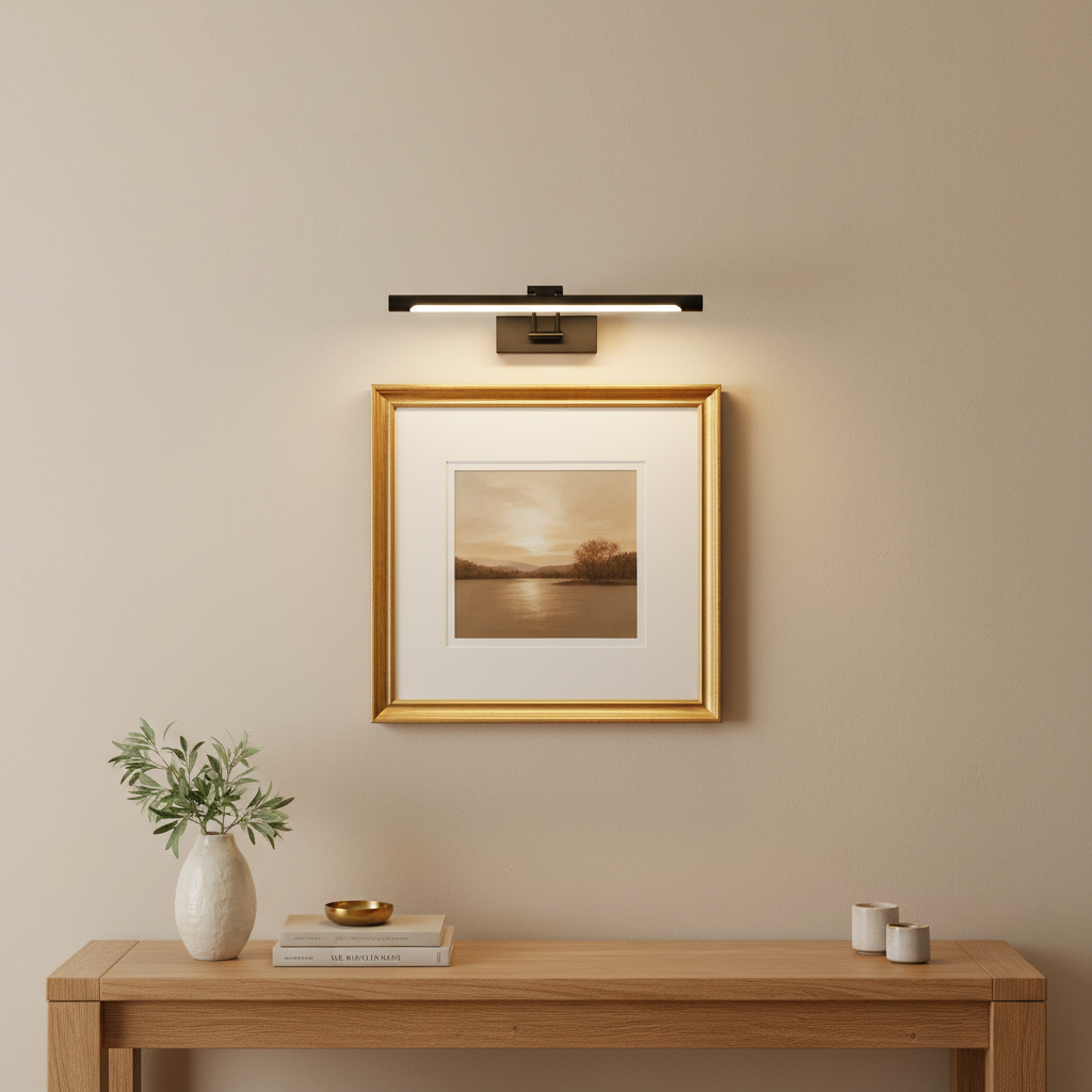 Draadloze dimbare LED schilderijverlichting, oplaadbaar. Perfect voor heldere kunstverlichting thuis.