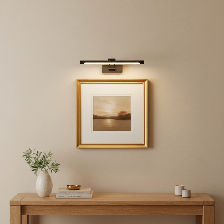 Draadloze dimbare LED schilderijverlichting, oplaadbaar. Perfect voor heldere kunstverlichting thuis.