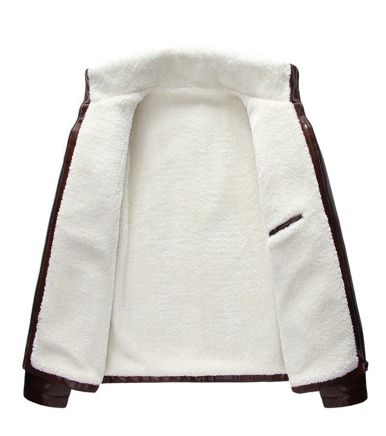 Donkerbruine heren zip-front jas, wild west design, vintage look voor casual en motorrijders.