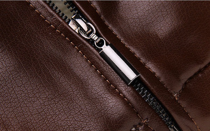 Alle seizoenen heren jas, wild west bruine zip-front stijl, robuust en vintage voor elke gelegenheid.