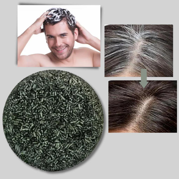 Duurzame vaste shampoo voor wit en grijs haar. Verheldert en geeft natuurlijke glans, ideaal voor reizen.