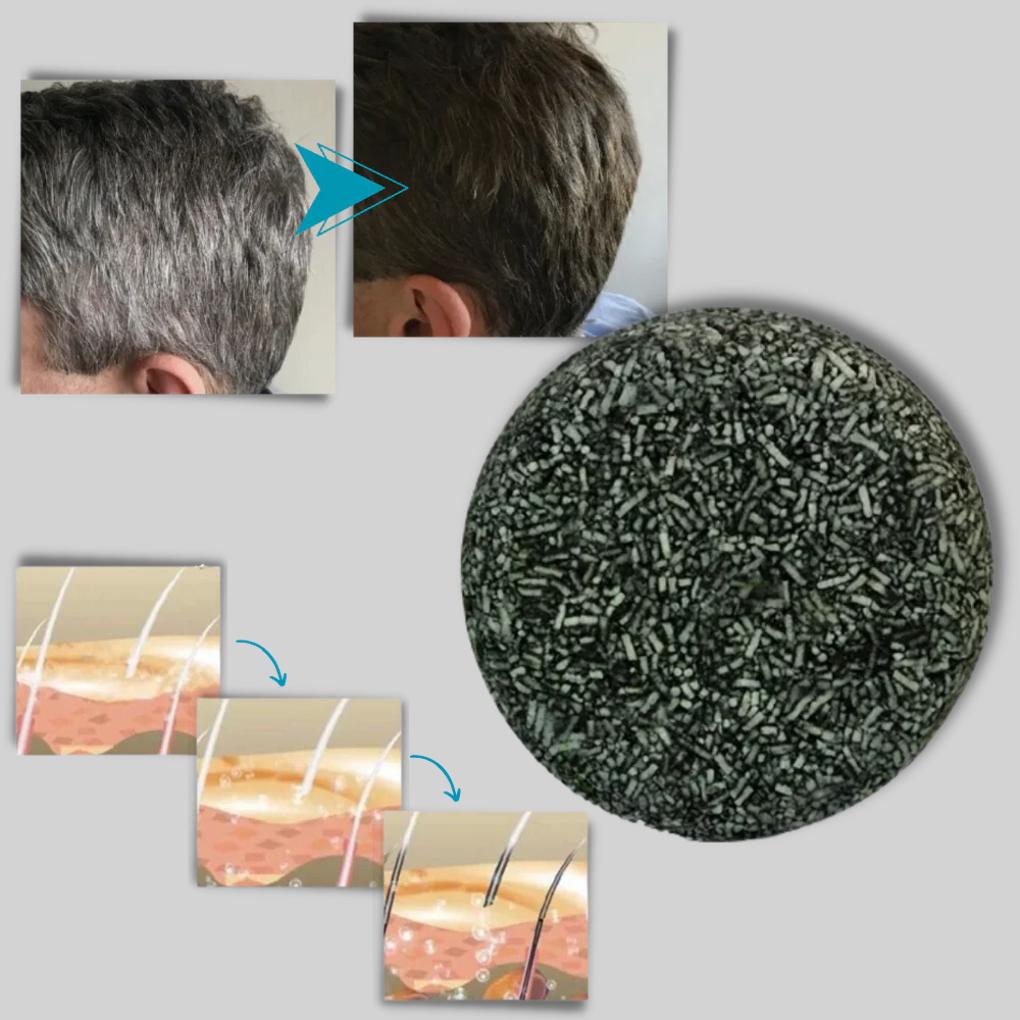 Compacte shampoo bar 69g voor wit haar. Natuurlijke formule voor verheldering en gezonde glans, plasticvrij.
