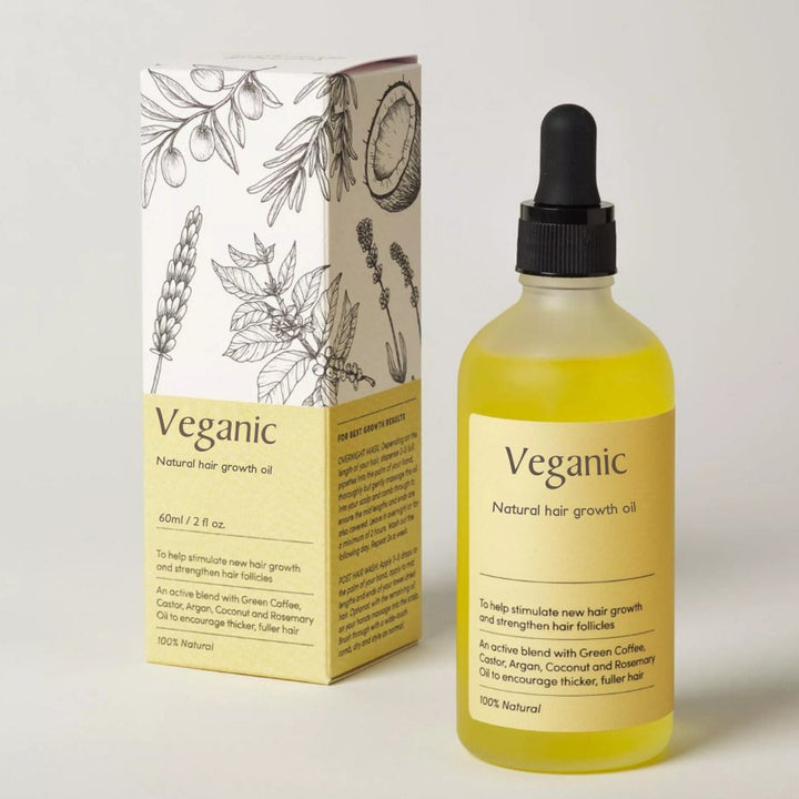 Natuurlijk haargroei serum fles met castor, argan & kokosolie. Voor voller & sterker haar. Anti haaruitval.