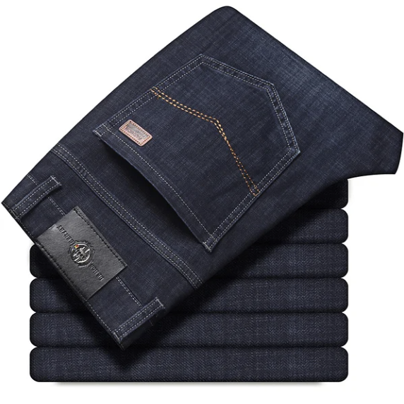 "Nauwsluitende heren jeans met stretch in blauwe tint, comfort en stijl, voor dagelijkse elegantie en veelzijdige looks."