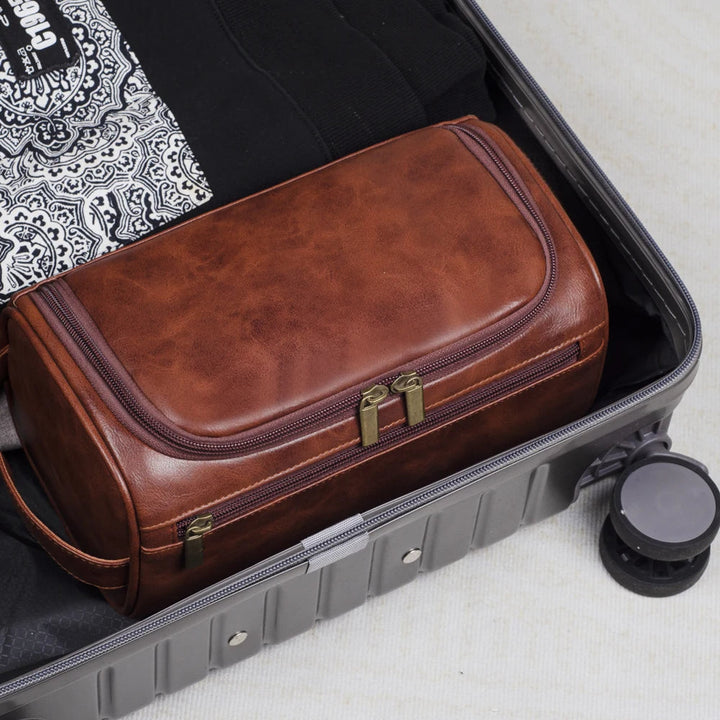 Compacte luxe Voyago reistoilettas, handig als badkamerorganizer of in koffer. Ideaal voor alle reizen.