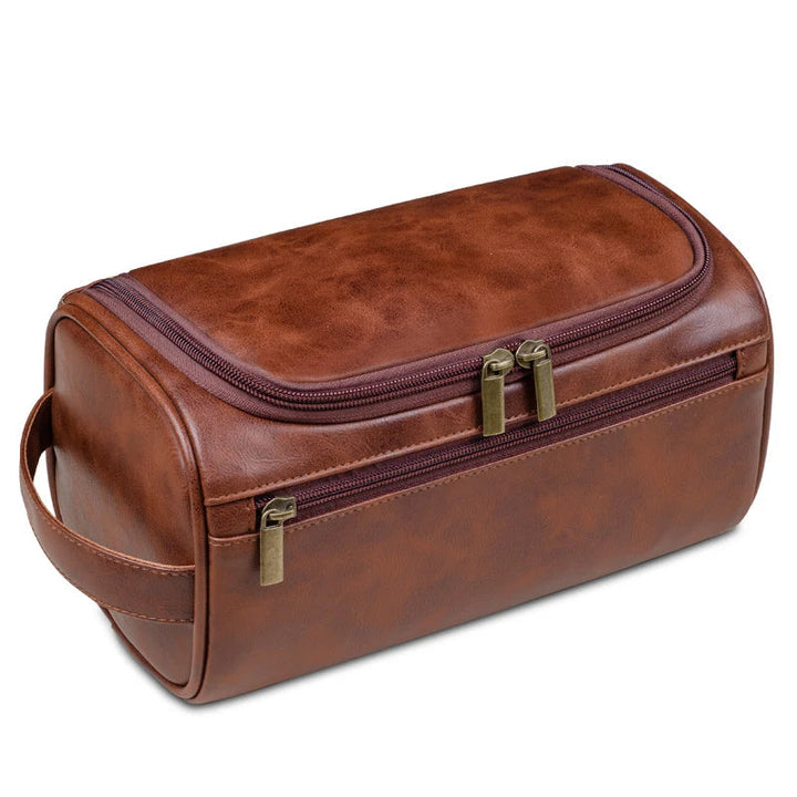 Luxe Voyago reistoilettas, stijlvol unisex design. Perfect voor georganiseerd reizen met al je essentials.