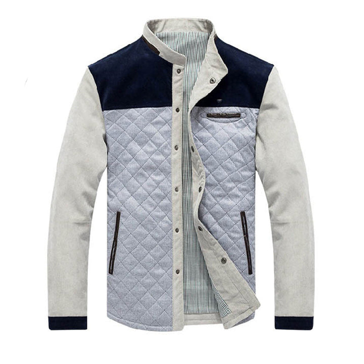 Comfortabel casual herenjack met patchwork. Perfecte bovenkleding voor herfstmode, een stijlvolle keuze.