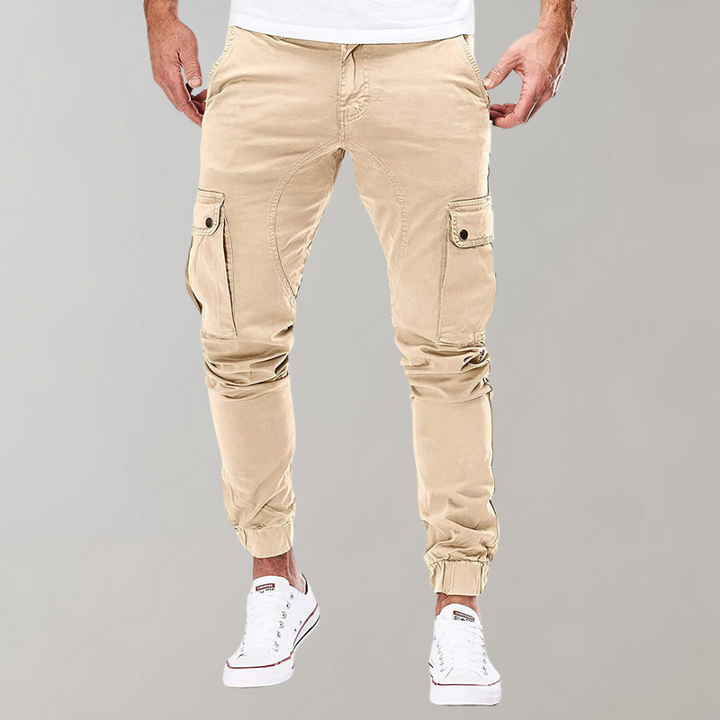 Functionele Heren Cargo Broek Noah in blauw, perfect voor actieve streetwear en dagelijks comfort.