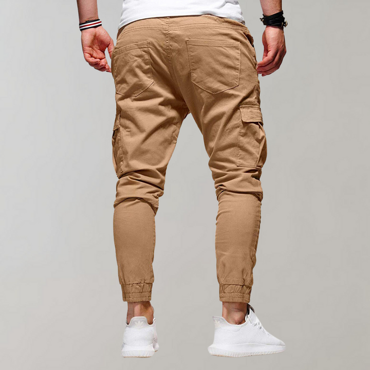 Stijlvolle zwarte Heren Cargo Broek Noah met functionele zakken voor elke dag.