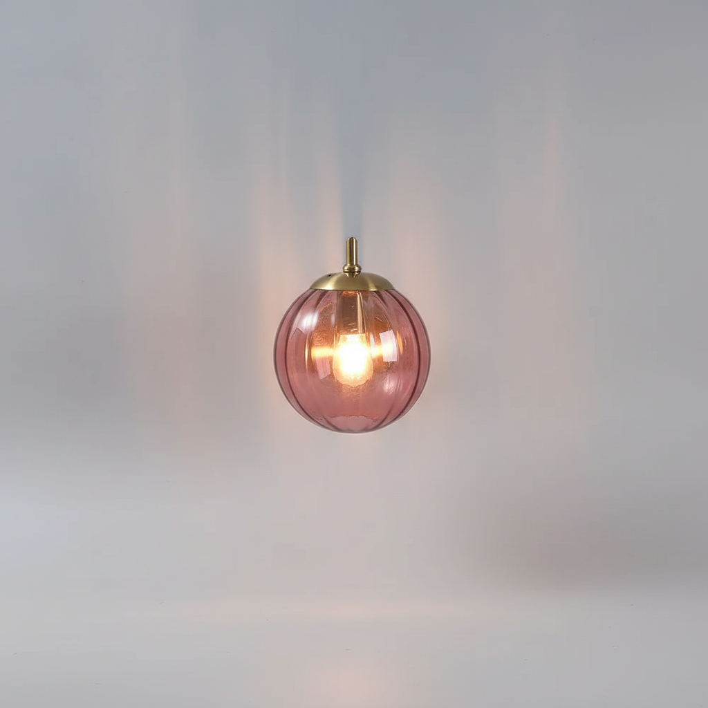 Glazen bol AuraOrb wandlamp, minimalistisch Noordse stijl, perfect als sfeerlicht.