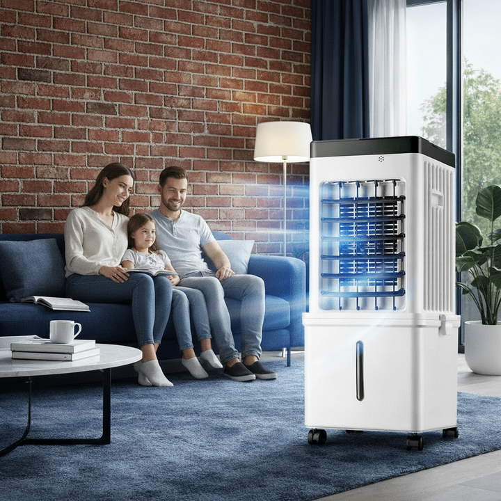 MBERN 3-in-1 luchtkoeler, ventilator en bevochtiger voor optimale verkoeling thuis. Voor een fris binnenklimaat.
