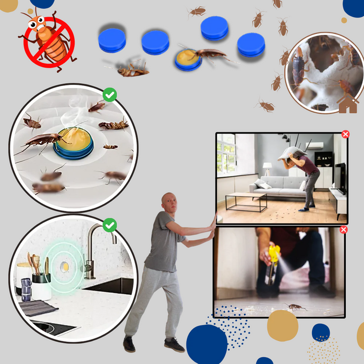 Geurloze kakkerlakkenval discreet geplaatst onder een gootsteen in de keuken voor hygiëne.